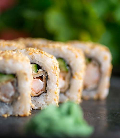 Free Rice Maki Rolls with Fillings Stock Photo
