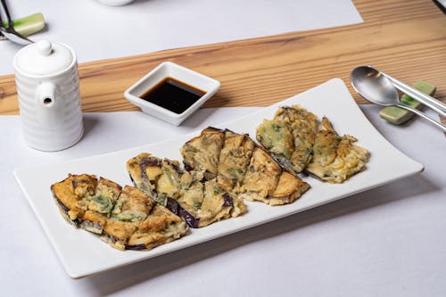 Fried Eggplant Dish in a Plate