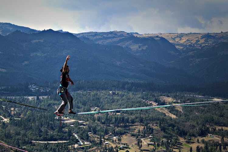 A Man Walking On The Rope