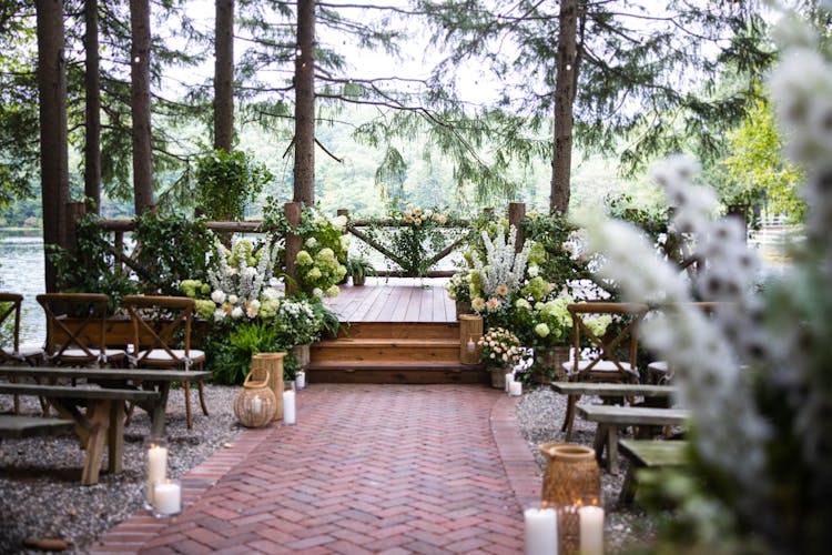 Rustic Style Wedding Venue Between Trees By The Lake 