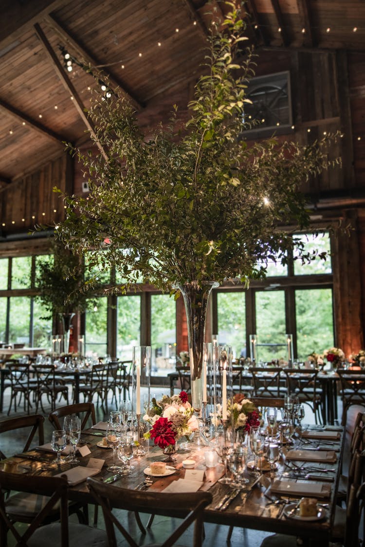 Table Setting In Wooden Barn