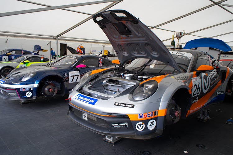 Race Cars On The Garage 