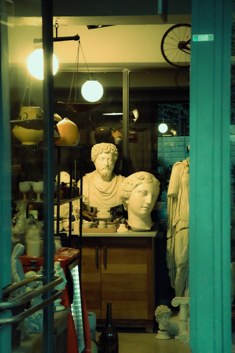 Sculptures In A Store