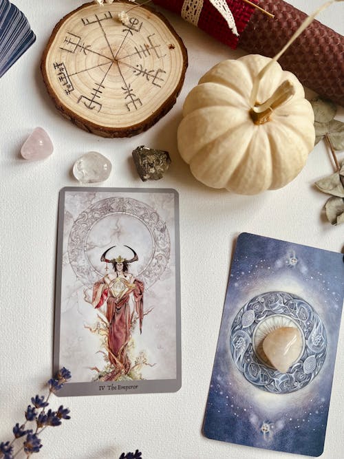 Foto stok gratis berbaring datar, kartu tarot, kehidupan tenang