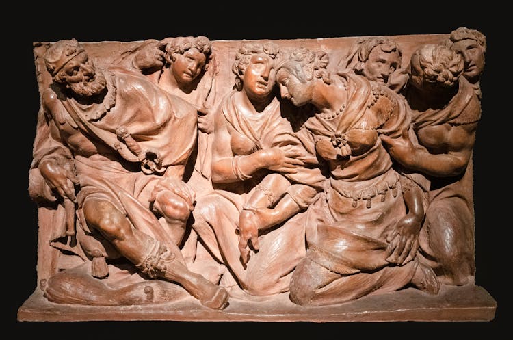 Ancient Sculpture With Life Scenes