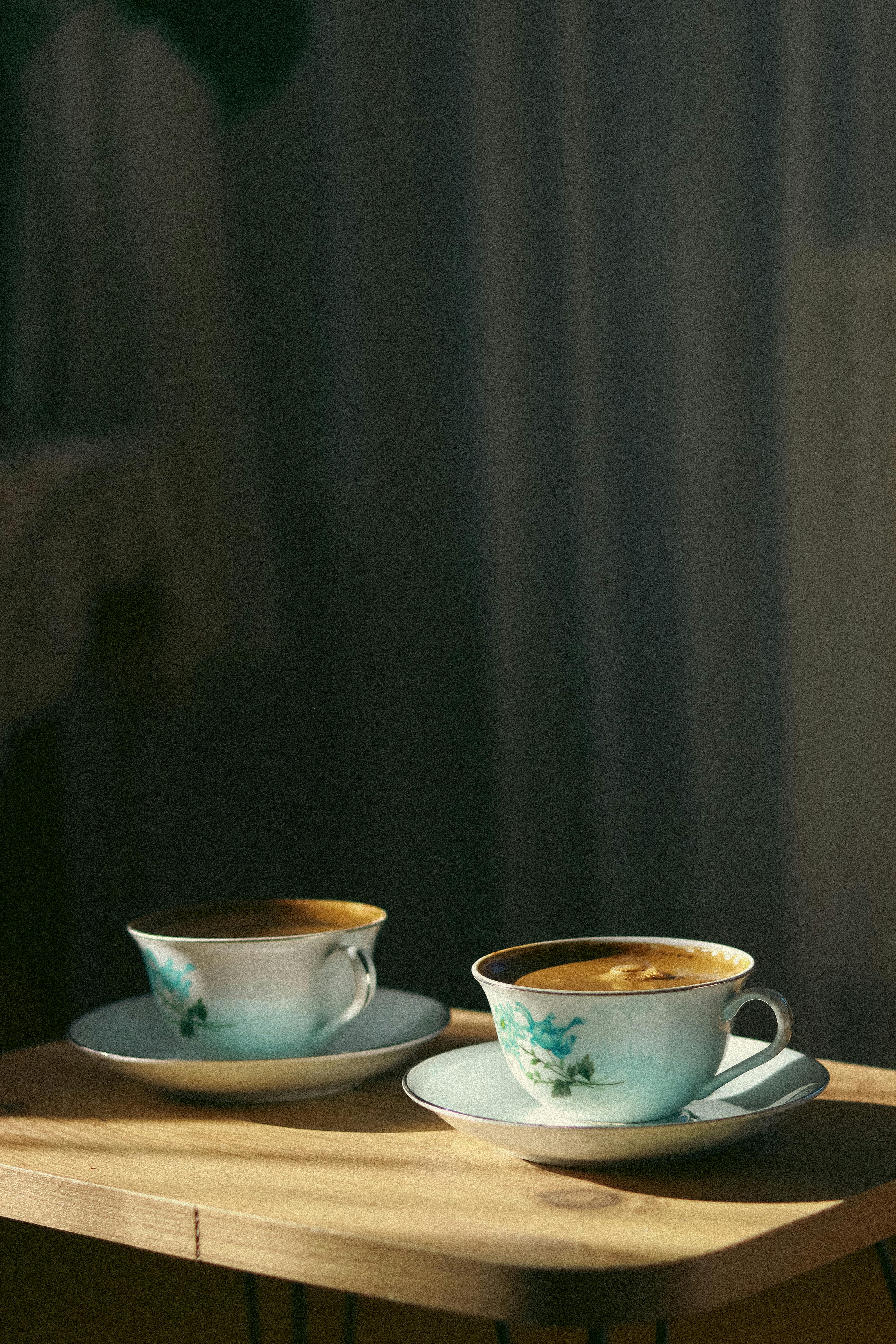 Two cups steaming coffee coffee hi-res stock photography and