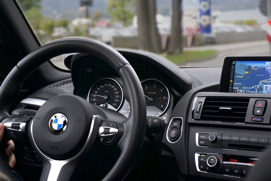 Free Person Driving Bmw Car Stock Photo