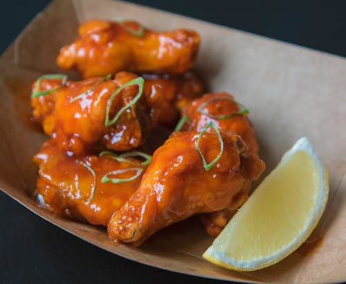 Free Cooked Chicken Wings in Close Up Shot Stock Photo