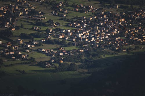 Бесплатное стоковое фото с Аэрофотосъемка, высокий угол обзора, деревни