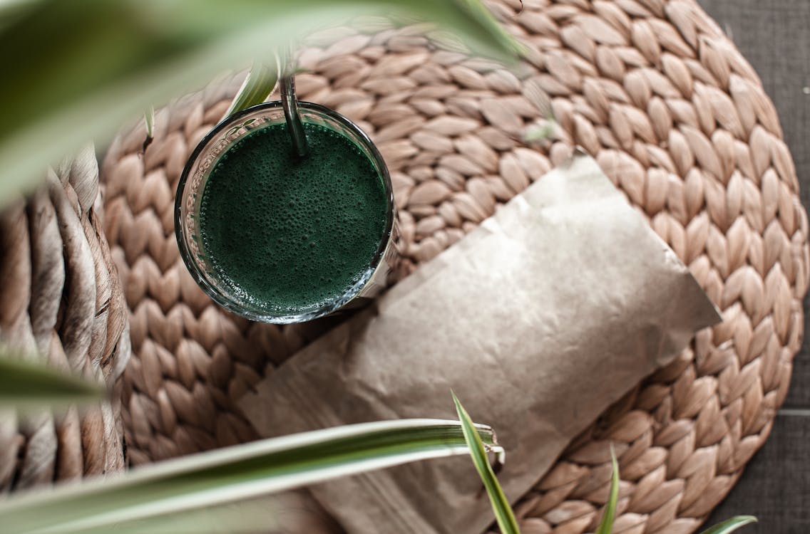 Free Matcha in a Glass Stock Photo