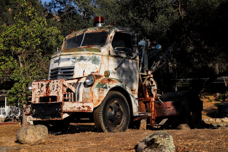 An Abandoned Old Tow Truck