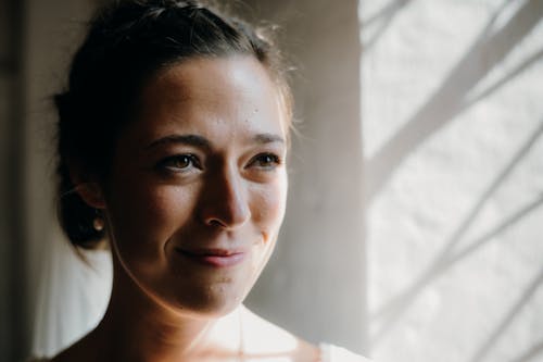 Close Up Shot of a Woman Smiling