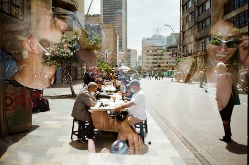 下棋, 双重曝光, 城市 的 免费素材图片