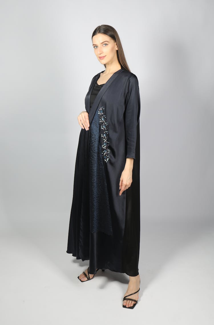 A Woman Wearing Black Abaya 