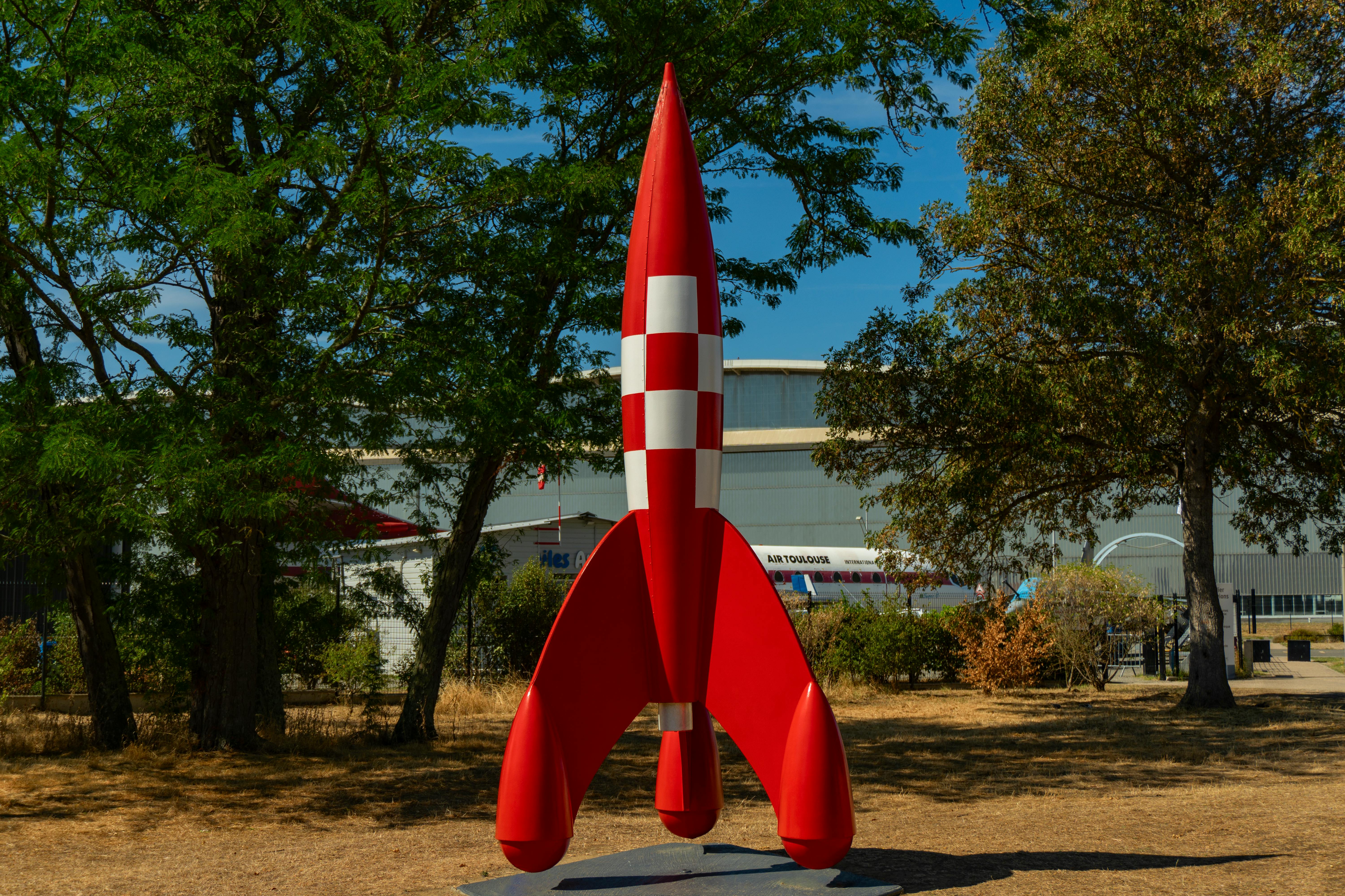 a red space rocket