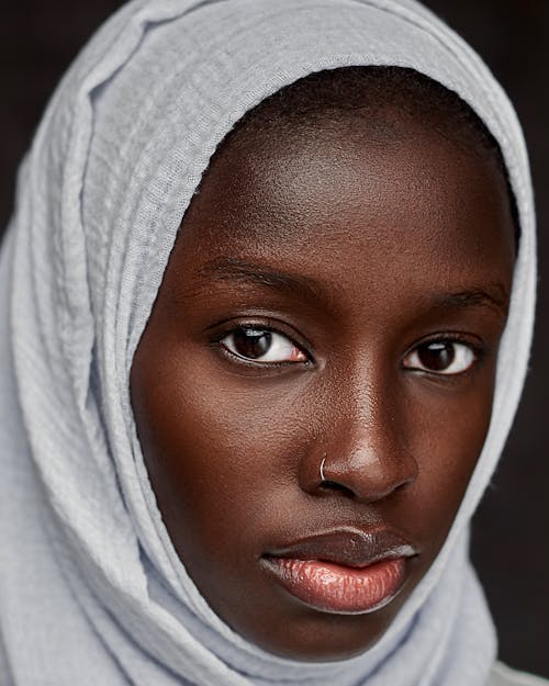 Beautiful Young Woman Wearing a Headscarf 