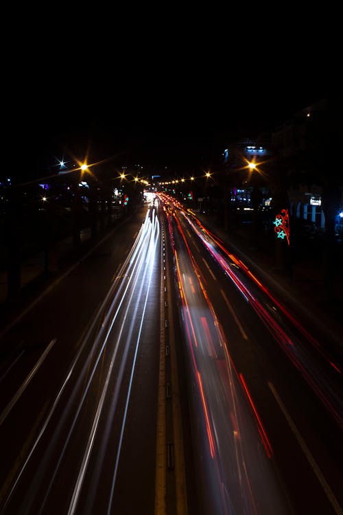Cars on the Road at Night