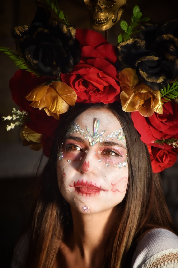 Close Up Photo Of Woman With Creative Makeup