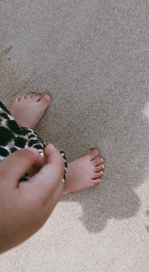 Free stock photo of baby foot, bare footed, beach