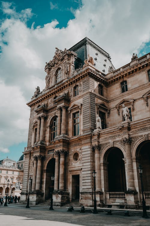 Facade of Pavillon Turgot in Louvre Museum in Paris, France