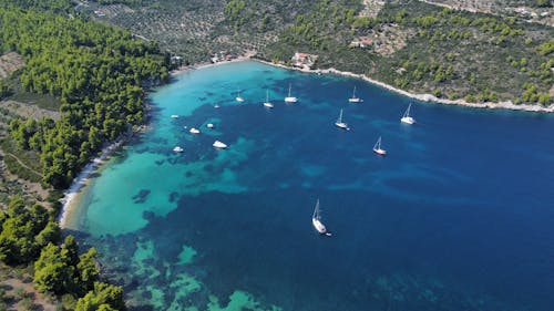 Free Aerial Photography of Boats on Sea Stock Photo