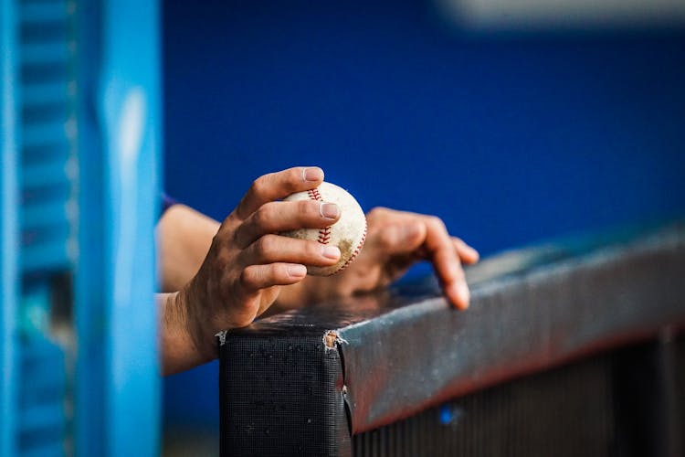 Person Holding A Baseball Ball