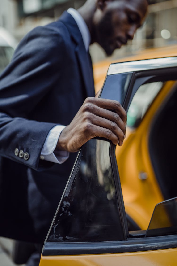 Man Entering Taxi