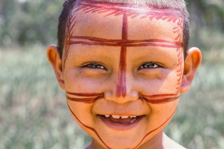 Boy With Paint On His Face 