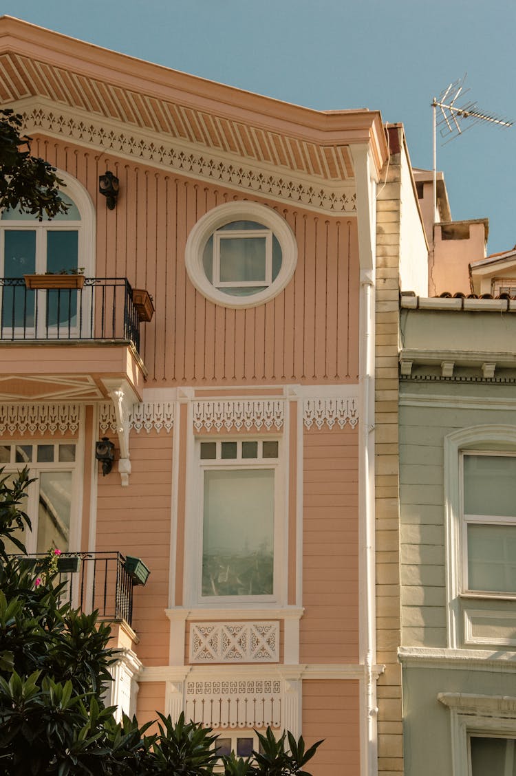 Traditional House Facade In The Bebek Neighbourhood In Istanbul, Turkey 