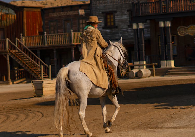 Cowboy Riding On A Horse