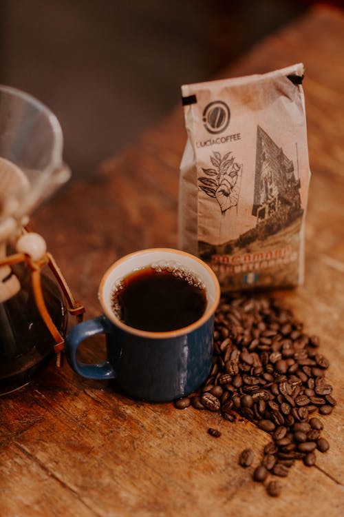 Black Coffee in Blue Mug