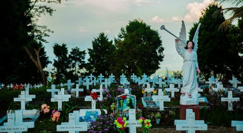 Cemetery with Statue of an Angel