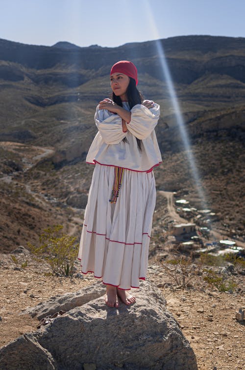 Brunette in Folklore Dress