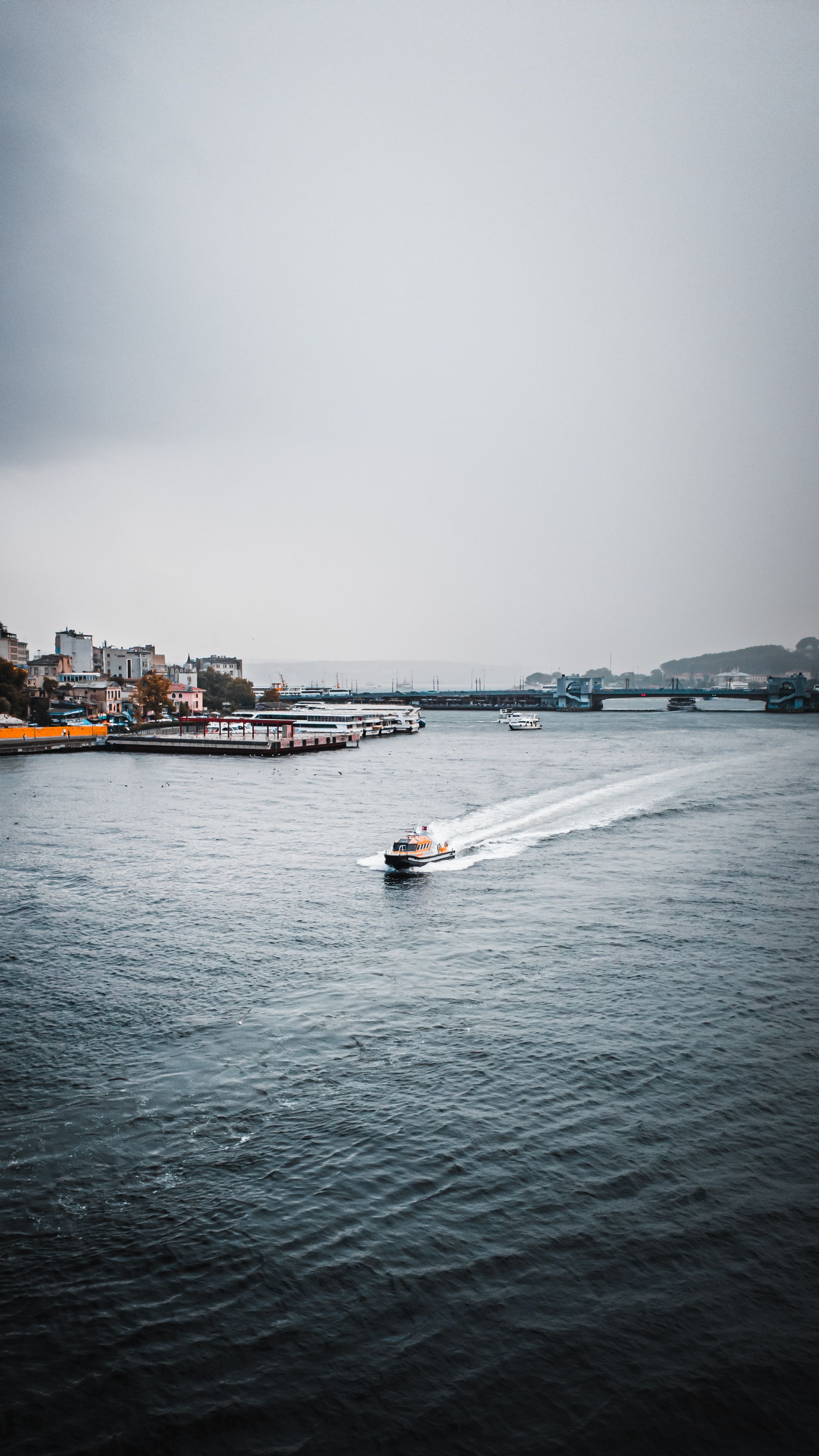Motorboat Swimming in Bosporus Strait · Free Stock Photo
