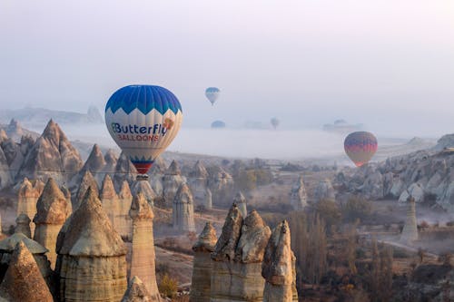 Бесплатное стоковое фото с Аэрофотосъемка, горячие воздушные шары, достопримечательность