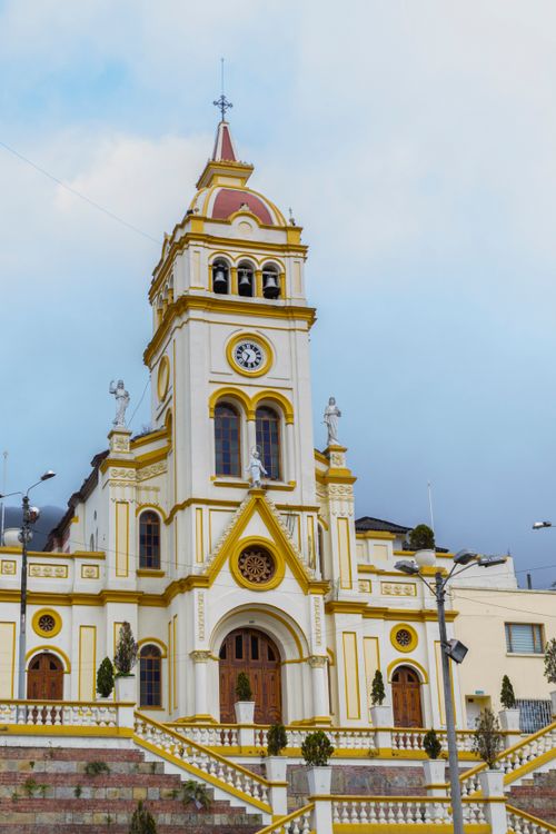 Free A beautiful architectural capture of the Church of Our Lady of Egypt in Bogotá, Colombia. Stock Photo