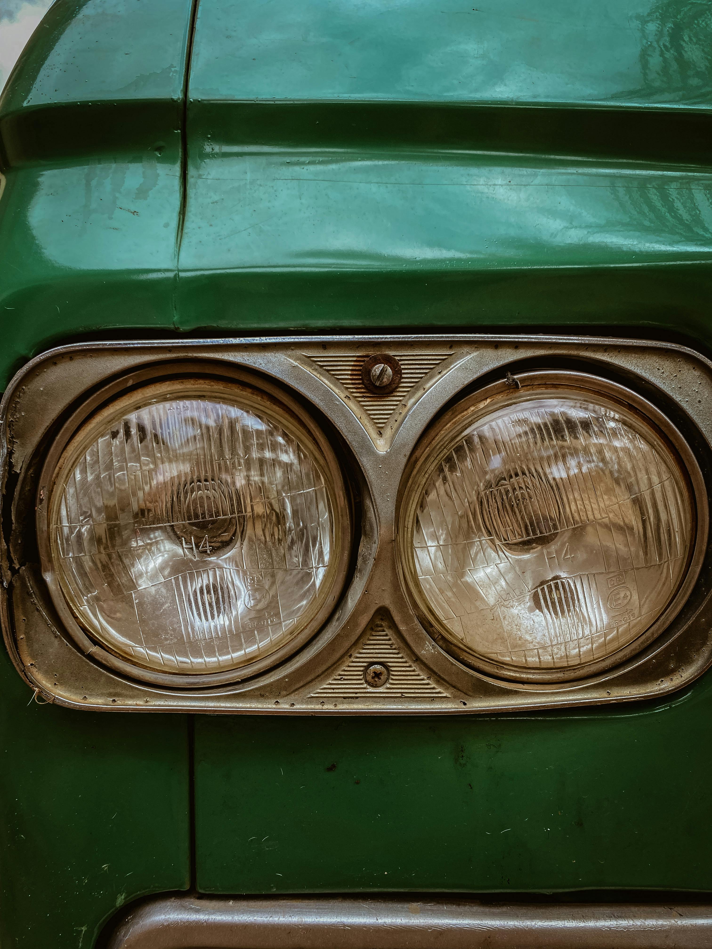 Vintage Car Headlights in Close Up View · Free Stock Photo