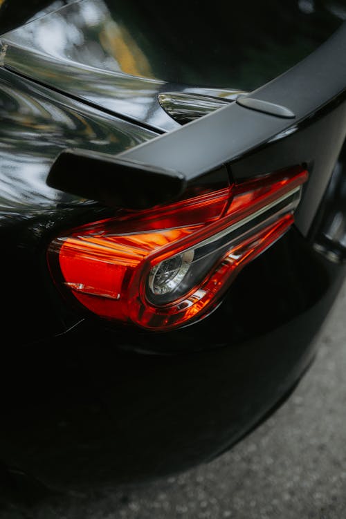 Close-Up Shot of a Black Car