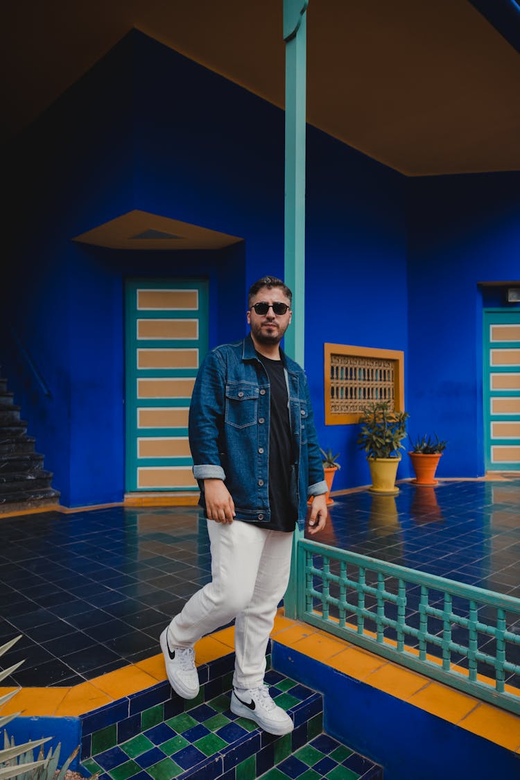 Man In The Jardin Majorelle, Marrakesh, Morocco 