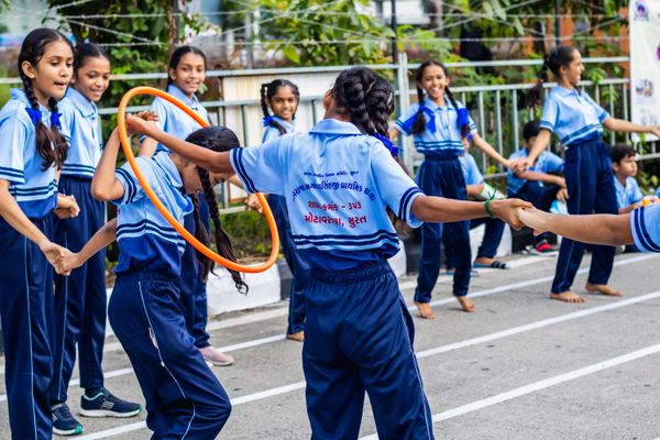 Cadets enjoying an outdoor school event