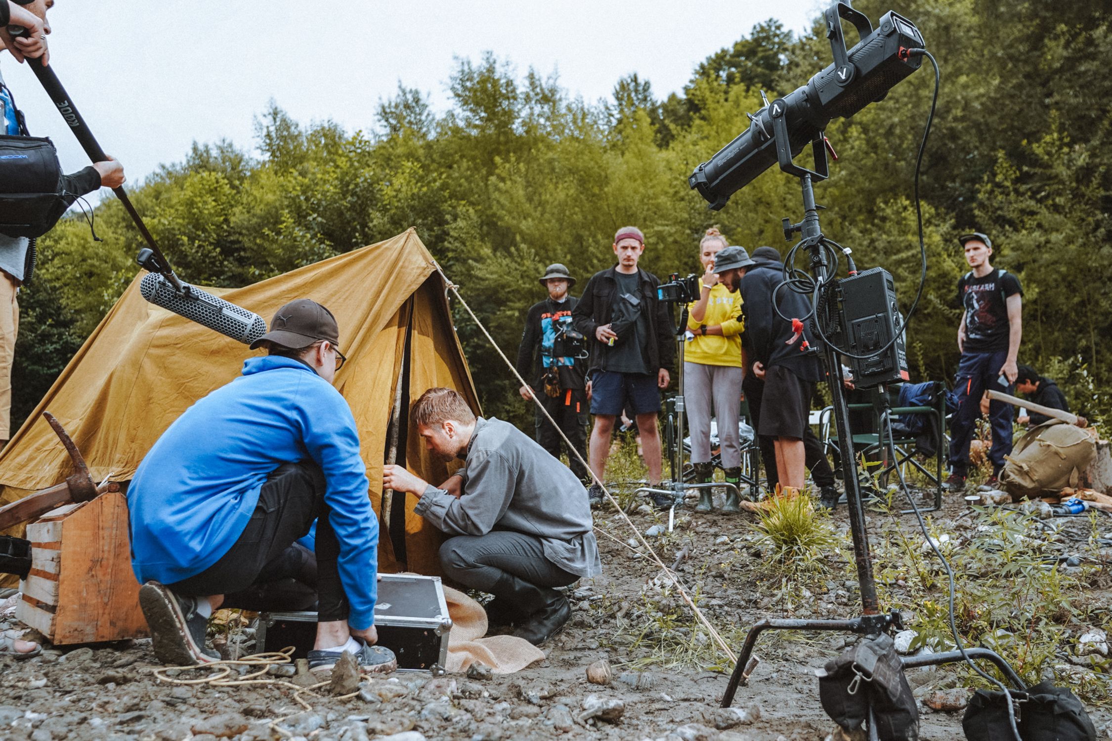 Actors and the Film Crew Filming in Mountains · Free Stock Photo