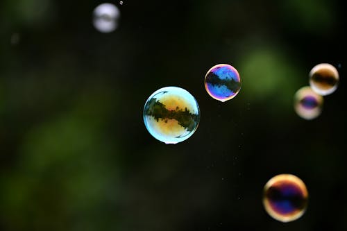 Floating Bubbles in Close-up Photography