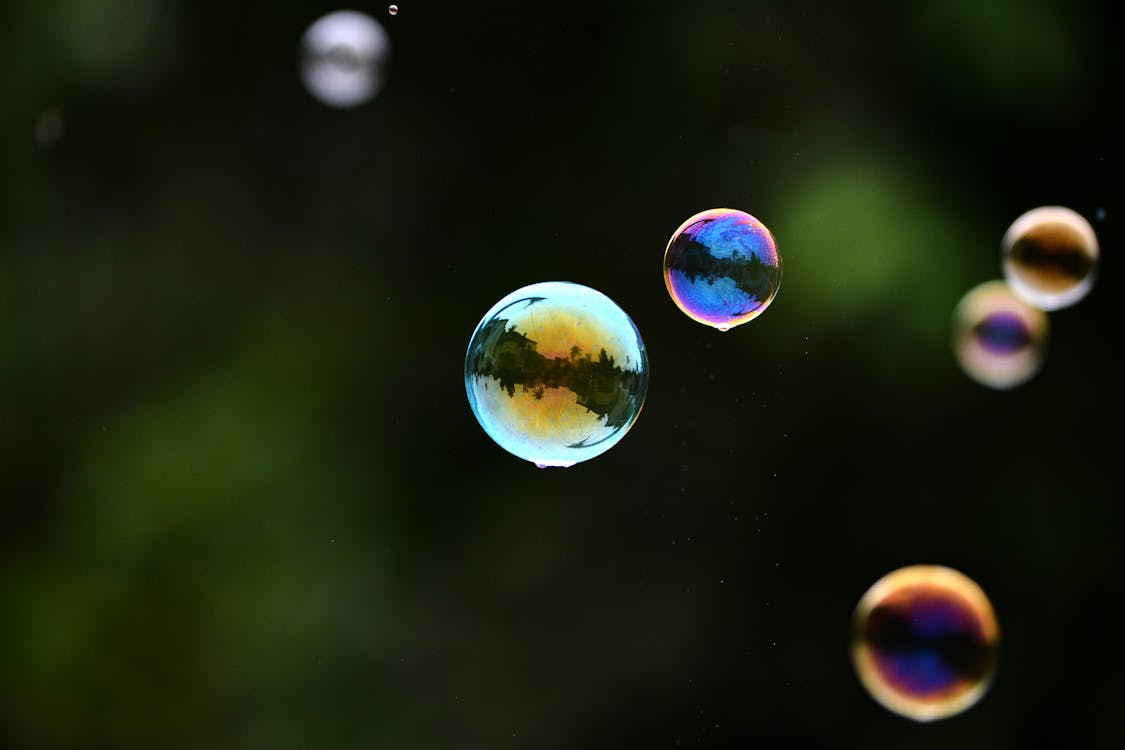Floating Bubbles in Close-up Photography