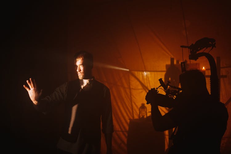 Filming Of Man In Darkness