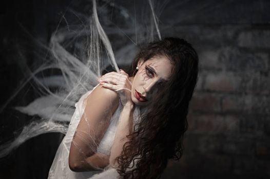 Woman in White Dress With White Wings