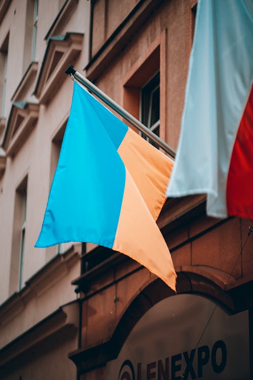 The Flag of Ukraine on a Flagpole