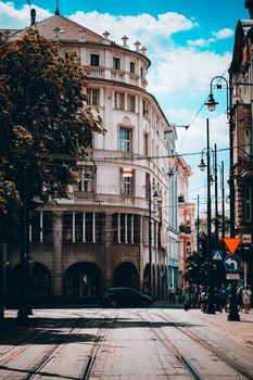 Explore the historic architecture and vibrant street life of Bydgoszcz, Poland.
