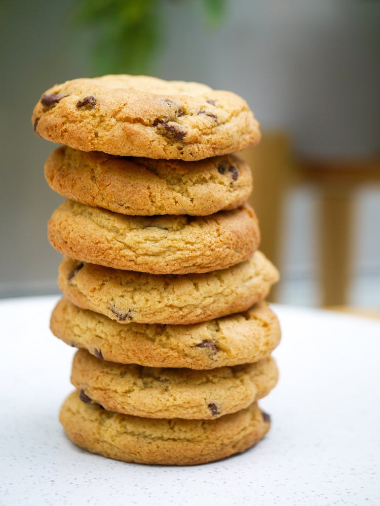 Chocolate Chip Cookies Stacked