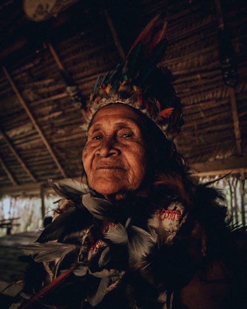 Elderly Woman in Traditional Clothing 