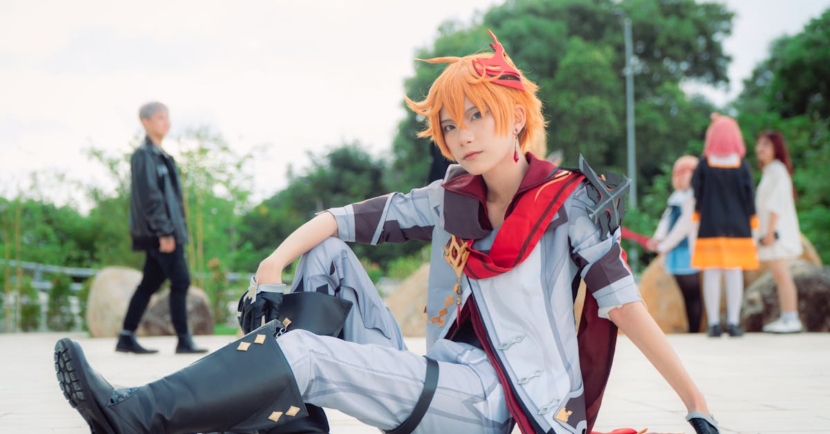 Cosplay enthusiast posing outdoors in costume, showcasing creativity and style.